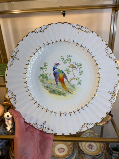 Gorgeous Royal Crown Derby Lowestoft Pheasant plates set of 6! As is!