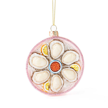 Oyster Bowl Glass Christmas Ornament