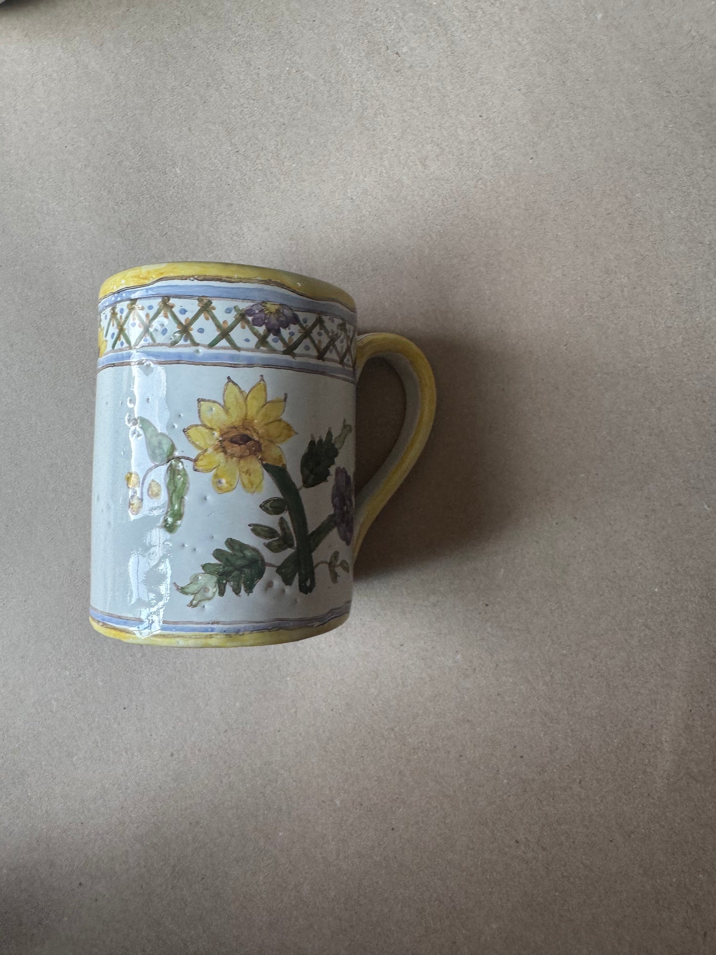 Hand-Painted Portuguese Ceramic Tankard Mug | F.F. Marques Alcobaça