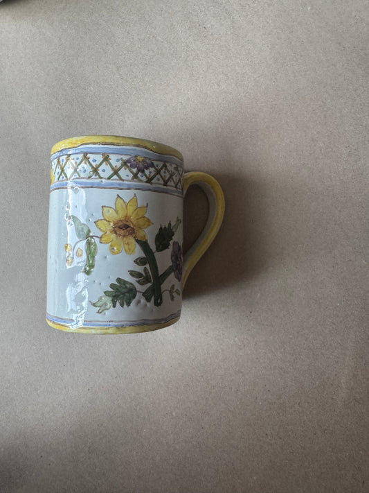 Hand-Painted Portuguese Ceramic Tankard Mug | F.F. Marques Alcobaça