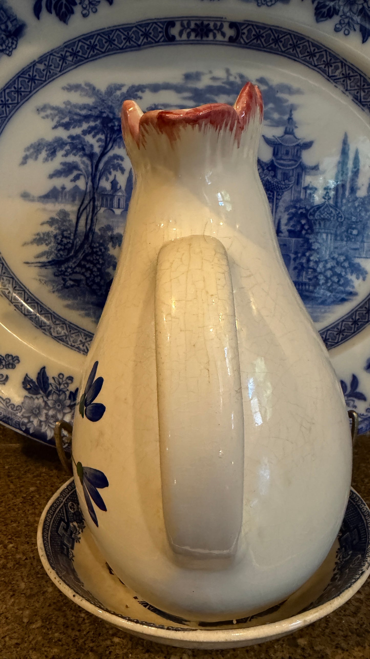 Vintage Italian style rooster chicken pitcher vase