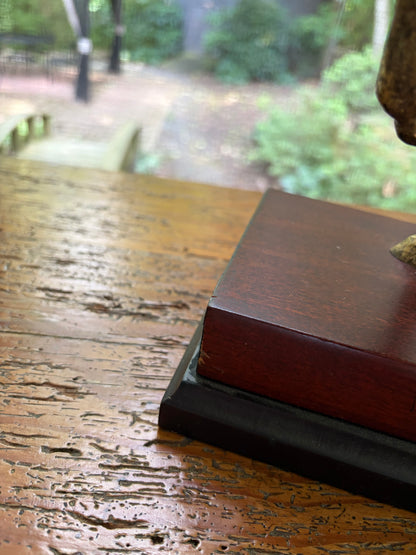 Gorgeous Bombay & Co. horse figurine on wood base!