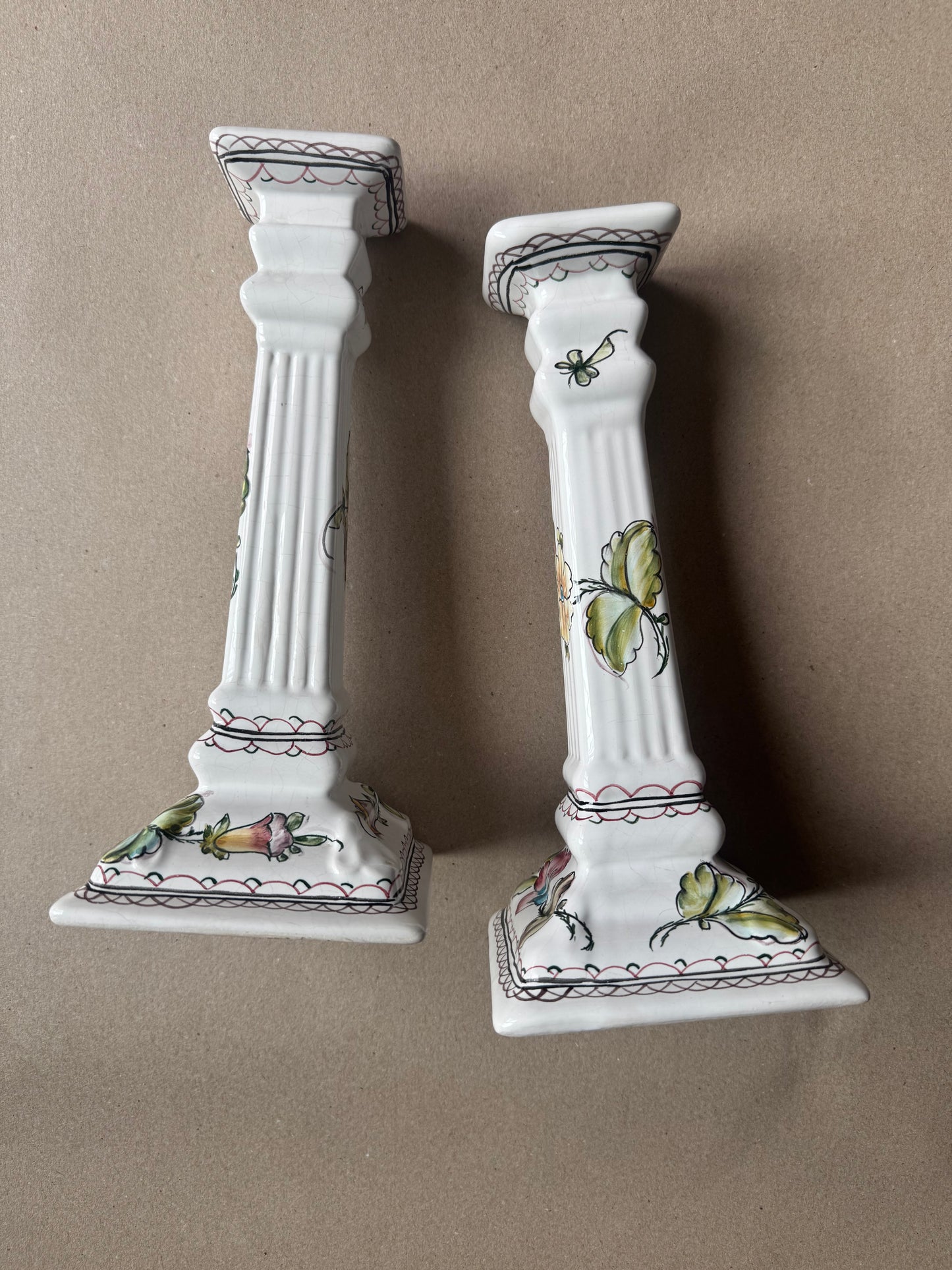 Hand-Painted Portuguese Candlesticks 🇵🇹10”