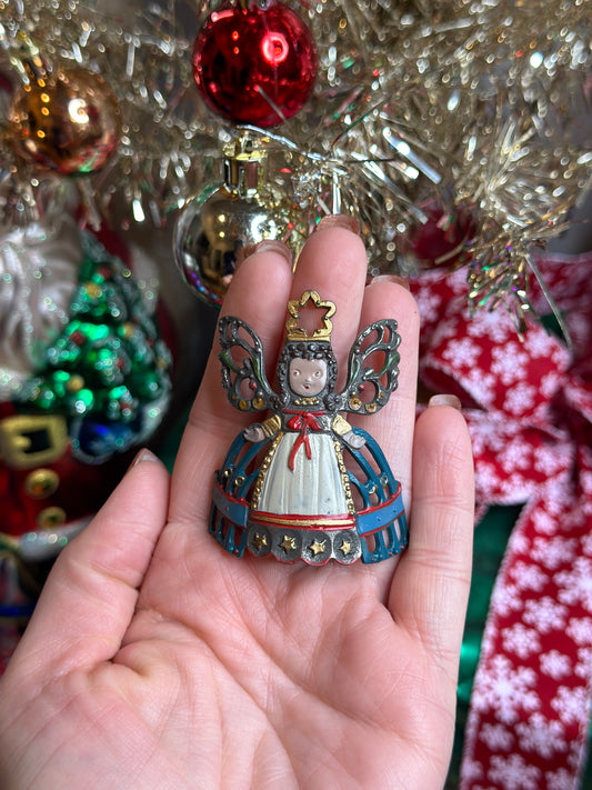 Christmas Holiday Ornament - Vintage Zinc Angel, 93%