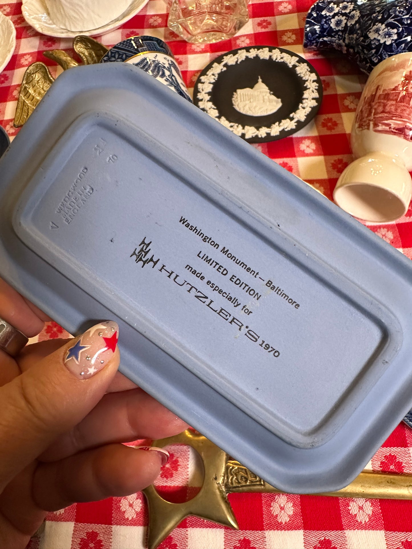 Vintage Wedgwood Lavender Jasperware Washington Monument Tray | Hutzler’s 1970 Limited Edition