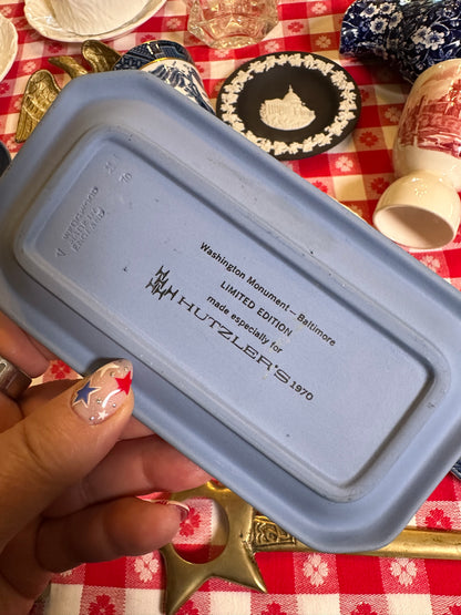 Vintage Wedgwood Lavender Jasperware Washington Monument Tray | Hutzler’s 1970 Limited Edition