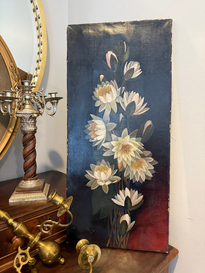 Antique Original Floral Oil Painting