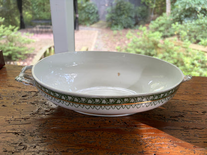 Gorgeous antique Ridgways Monterey covered dish with ribbon style handles!