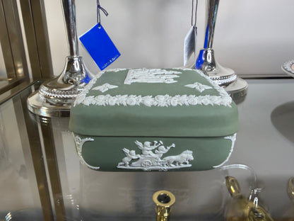 Wedgwood sage green square trinket box!