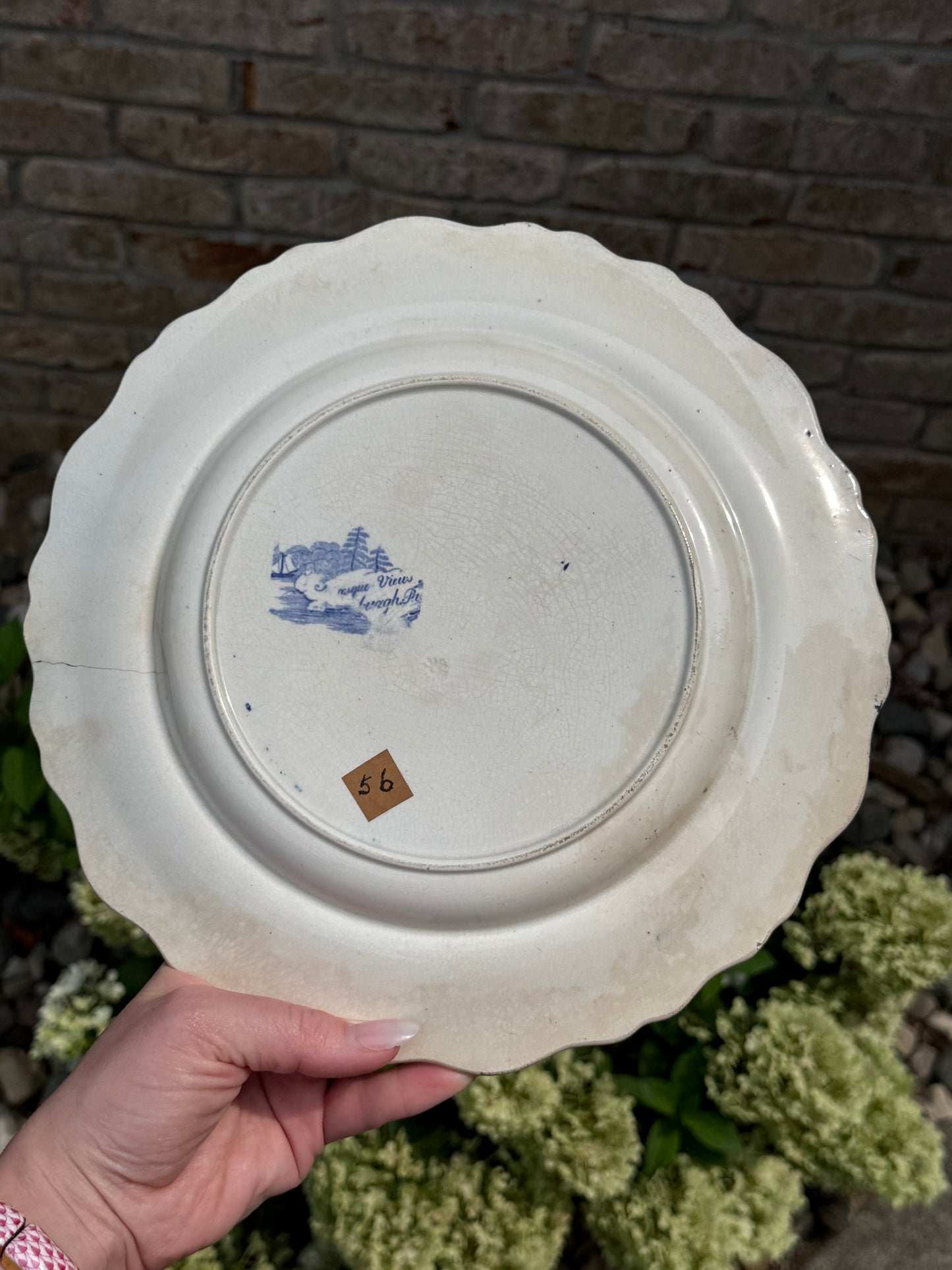 RESERVED - ANGIEFRIEND - RARE Antique c. 1830 Clews Historical Staffordshire Blue Transferware “Picturesque Views – Pittsburgh, PA” Plate | AS IS