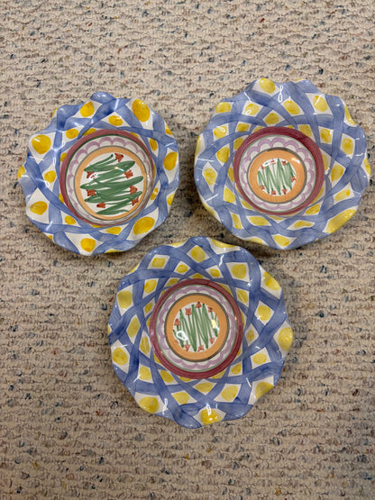 Mackenzie-Childs Aalsmeer fluted bowls set of 3!
