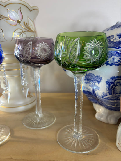 Stunning Nachtmann cut crystal wine glasses trio!
