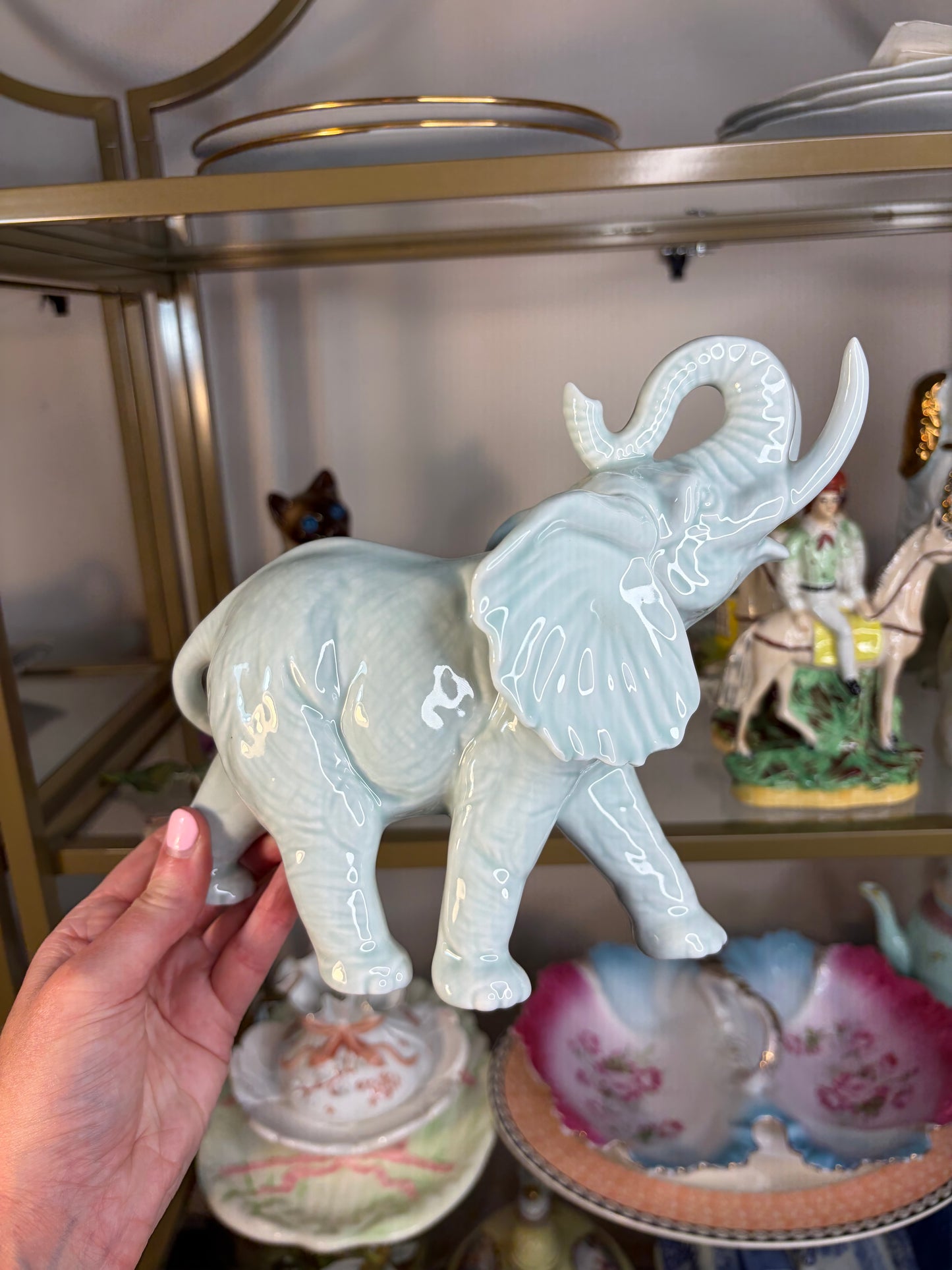 Lovely Andrea by Sadek celadon elephant!