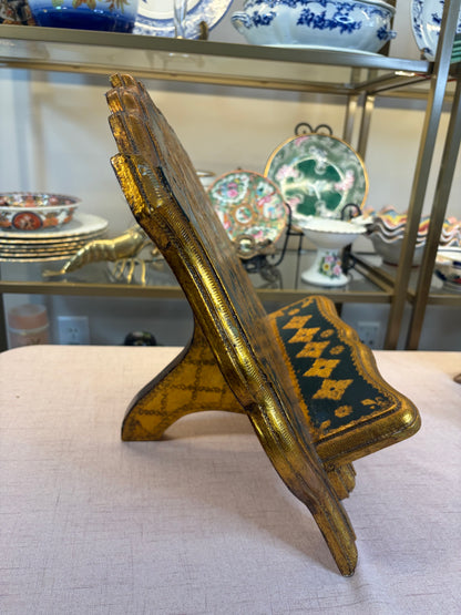 Stunning Florentine blue and gold book stand!