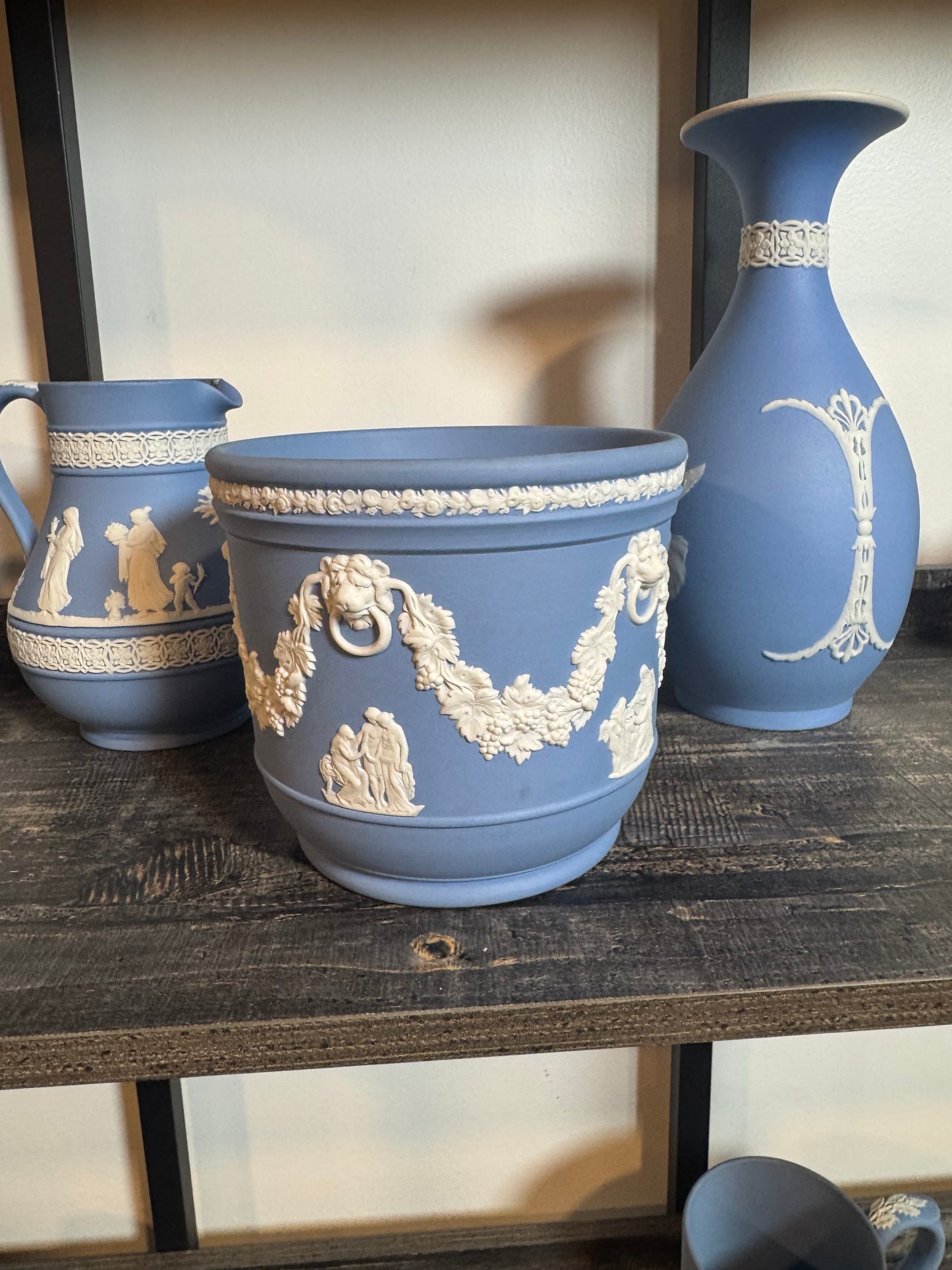 Light blue Wedgewood planter