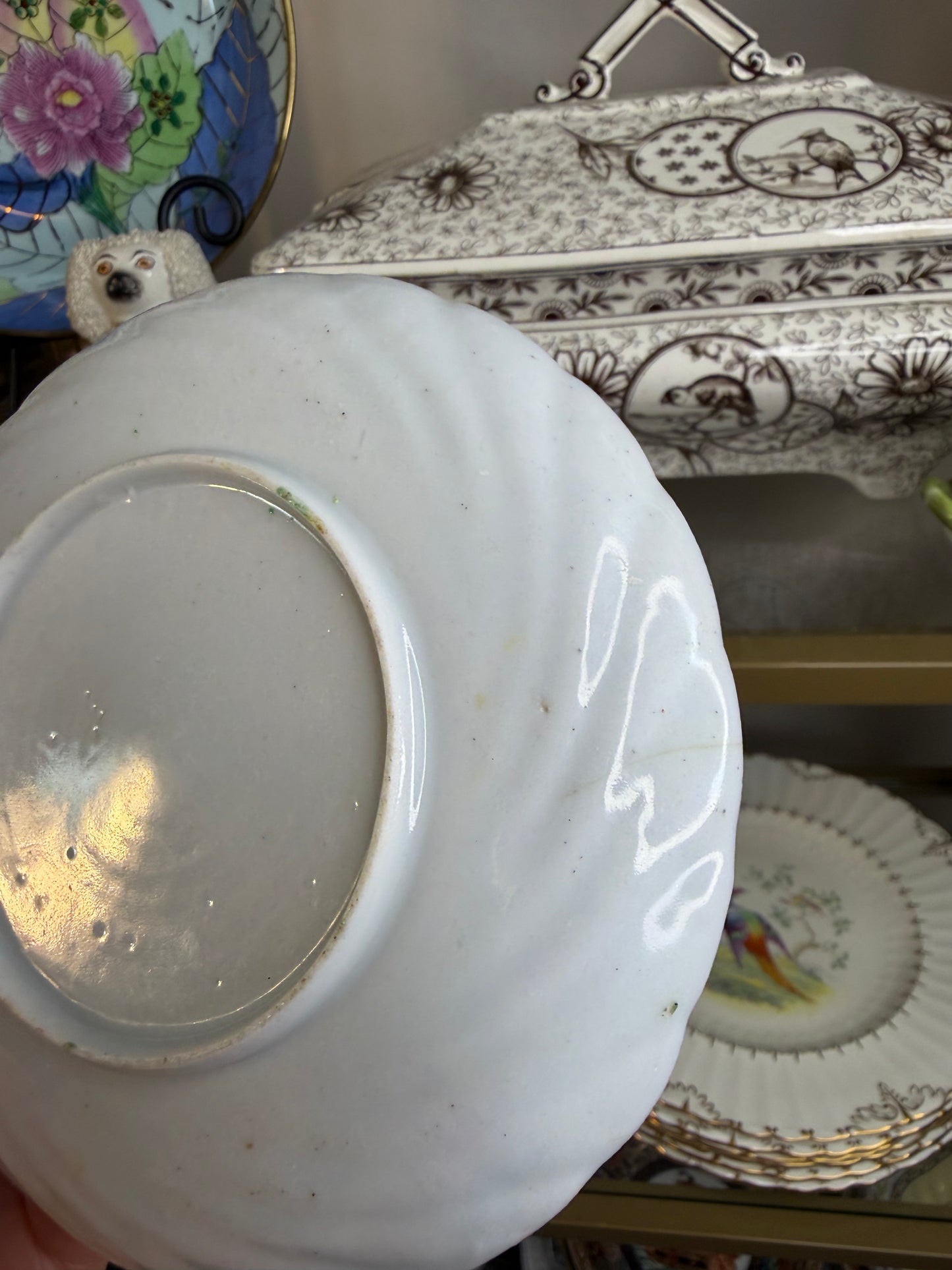 Reserved! Antique Famille Rose scalloped small plate!
