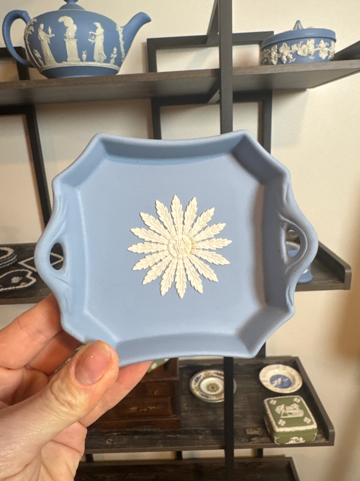 Wedgwood blue white tray