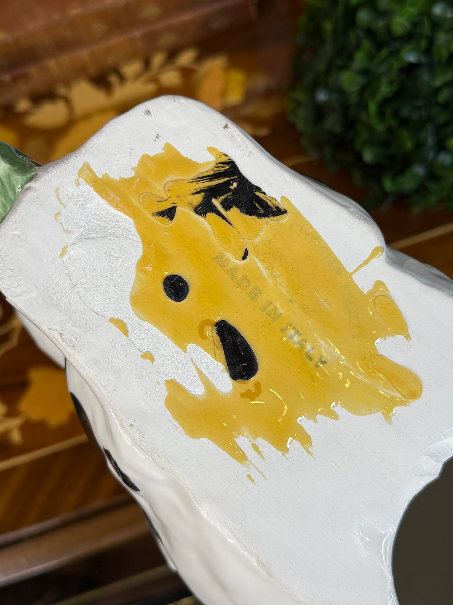 Pair of Chelsea House, Italian Ceramic Rabbits by Georgian Society | Black & White Bunny Figurines | 11” Long