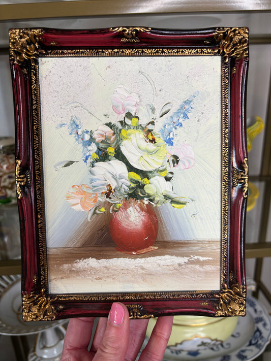 Sweetest floral framed small painting!