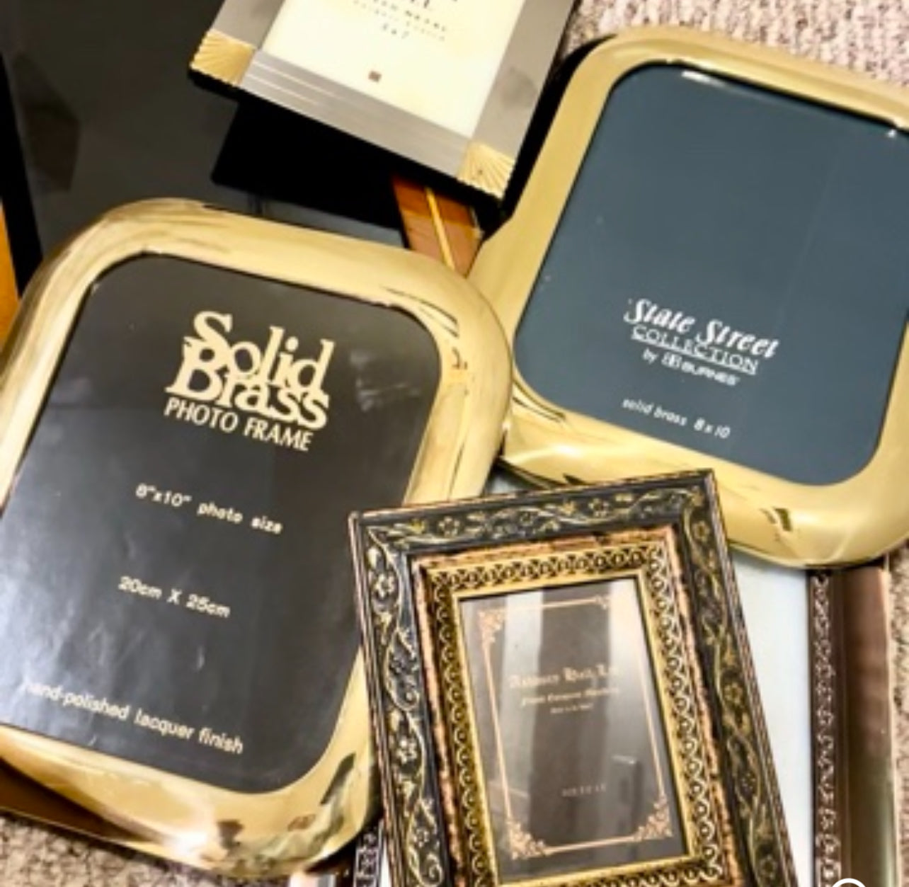 Lovely lacquered Brass designer frame 8 x 10 (2 available)