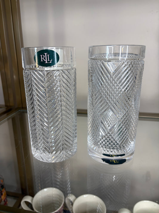 Ralph Lauren Argyle and Herringbone highballs! Sold together! Both have original stickers!