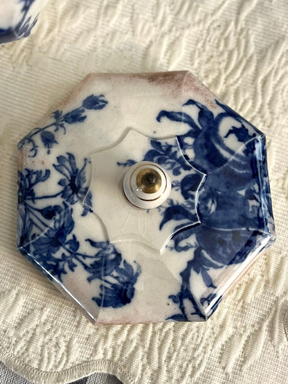 RESERVED - CASEY - Live 09/22 Exceptional 19th Century Doulton Burslem A4797 Blue & White Gilt Biscuit Jar – c.1891–1902 Biscuit #2