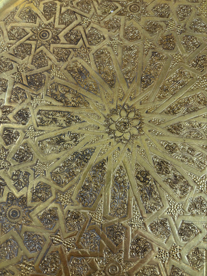 Gorgeous large ornate etched brass tray!