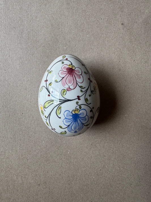 Vintage Hand-Painted Portuguese Ceramic Wall Salt Box | Onfora Agueda