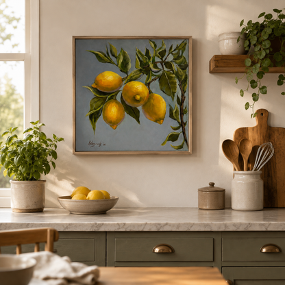 Lemons unframed original oil painting 12x12”