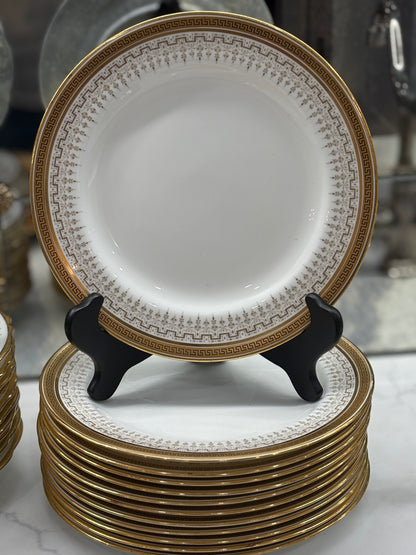 Antique 1890’s - Set (12) Cauldon Salad Plates, 8.5”D - Pristine!