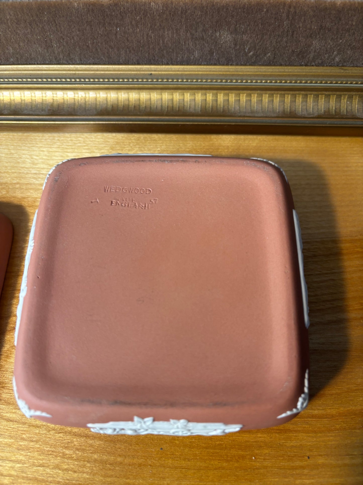 Wedgwood Jasperware terracotta lidded box!