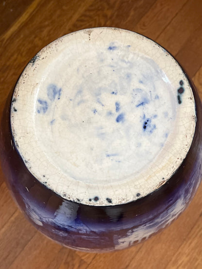 Live 08/28 Rare Antique Doulton Burslem England Extra Large Blue & White Transferware Vase | Late 1800s
