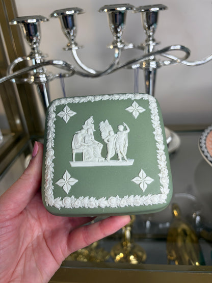 Wedgwood sage green square trinket box!