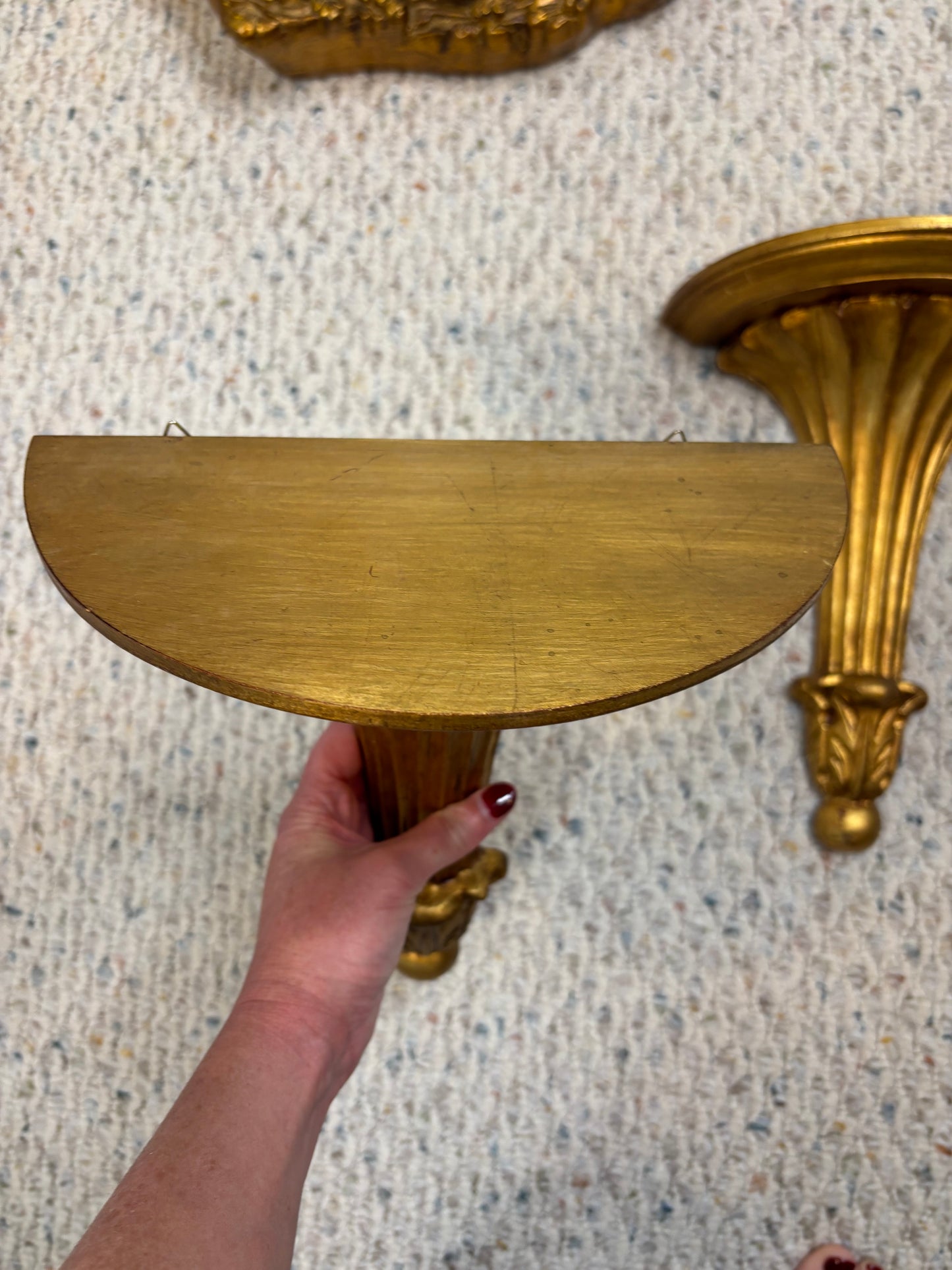 Gorgeous Italian Gilt Sconces Pair!