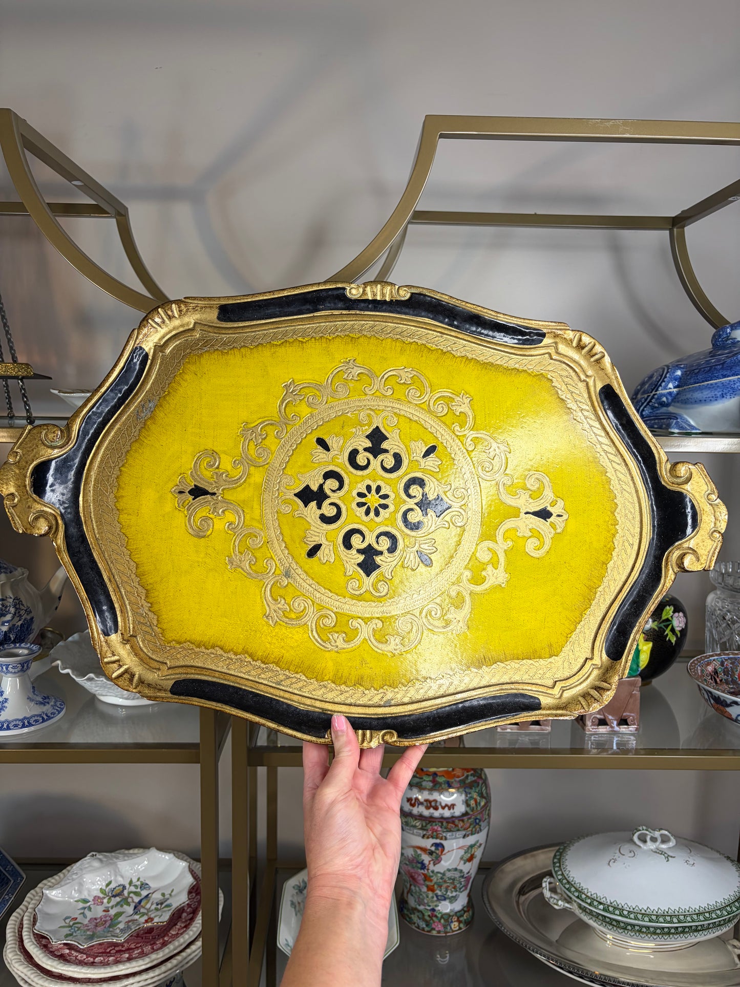 Gorgeous Florentine large tray with handles!