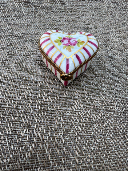 Authentic Limoges Hand-Painted Heart Trinket Box 🇫🇷