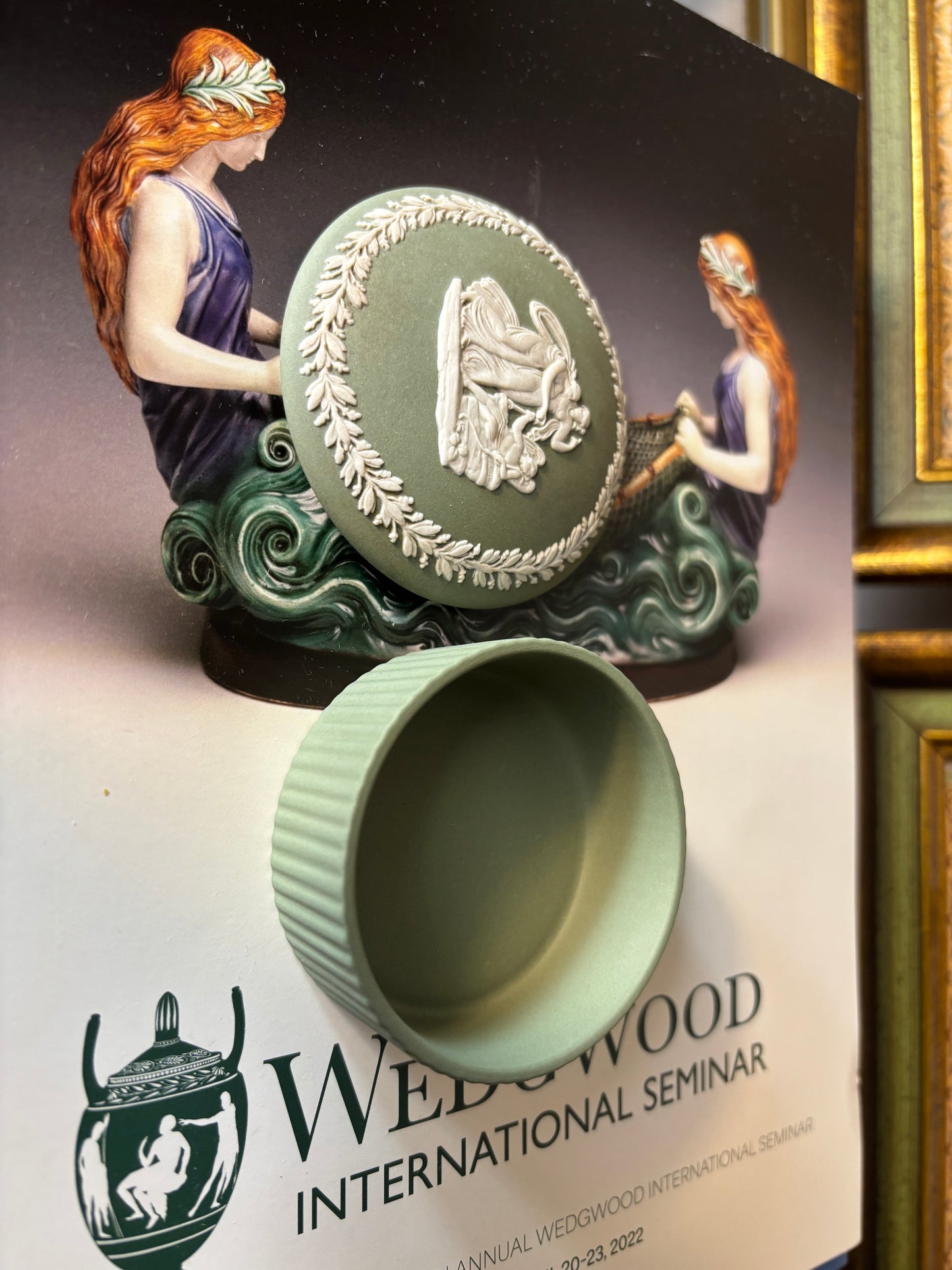 Wedgwood Jasperware Green trinket box!