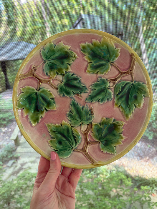 Gorgeous antique Griffin, Smith, and Hall majolica plate!