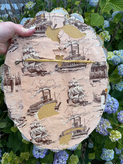 Vintage Handmade Shell-Encrusted Coastal Mirror
