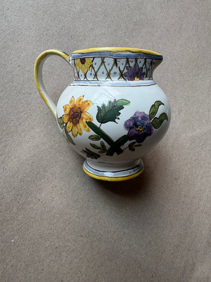 Hand-Painted Portuguese Faience Cream Pitcher