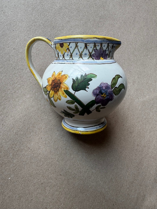Hand-Painted Portuguese Faience Cream Pitcher