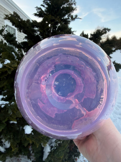 Vintage Pink Blown Glass Large Pitcher