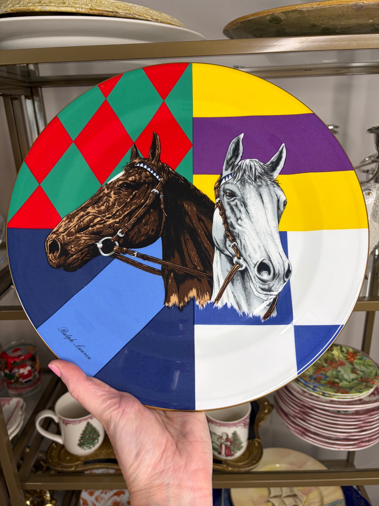 Collectible and rare 1992 Ralph Lauren "Jockey Silk" limited edition collector plate made by Wedgwood! No. 536