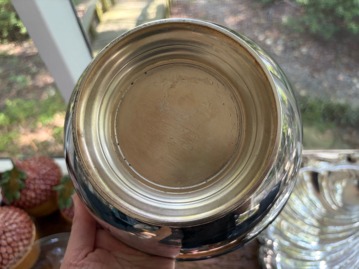 Lovely silverplated bowl with plastic removable liner!