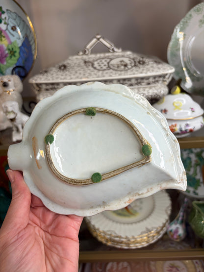 Antique Famille Rose leaf dish! As is!
