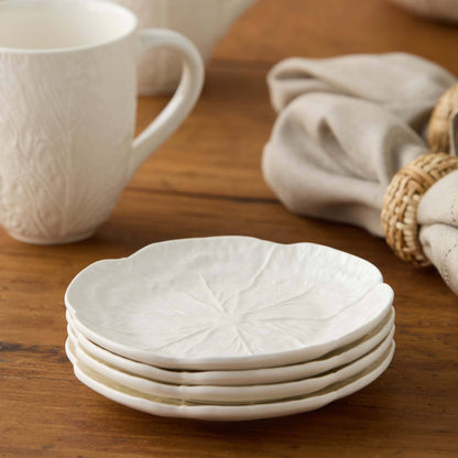 White Cabbage Ceramic Charger Plate | 6”D Bread Plate