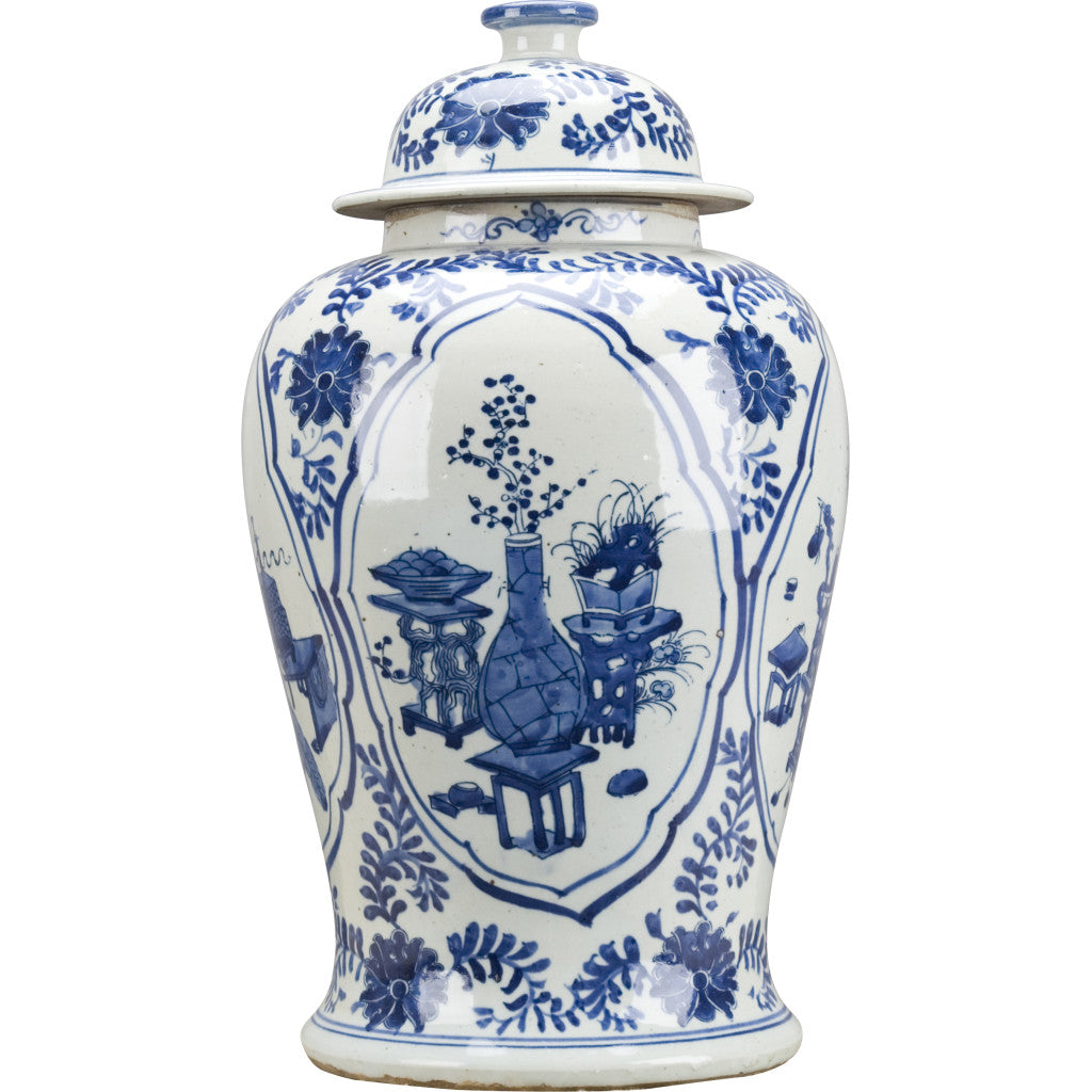 Danny’s Fine Porcelain – Classic Blue & White Lidded Jar (10.5” x 10.5” x 18”H)