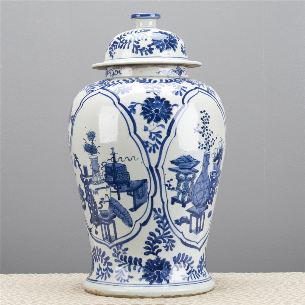 Danny’s Fine Porcelain – Classic Blue & White Lidded Jar (10.5” x 10.5” x 18”H)