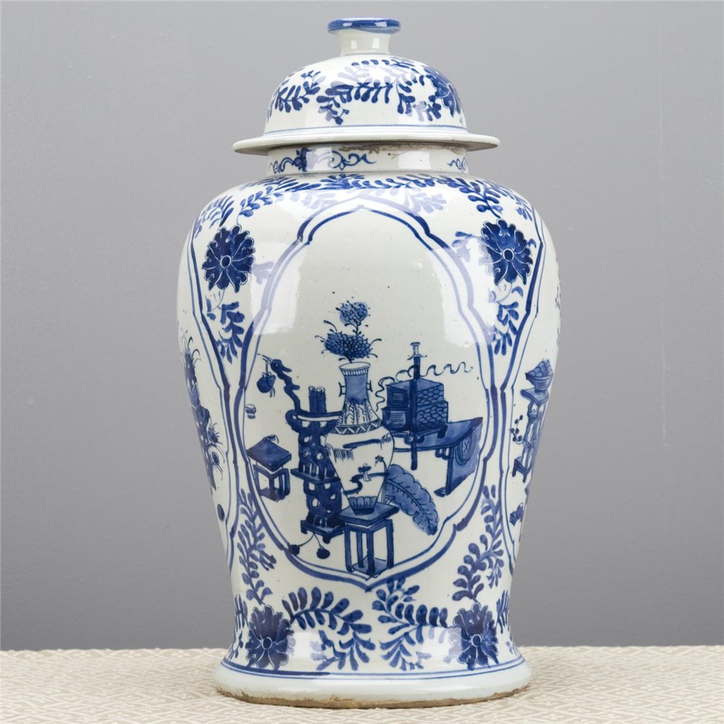 Danny’s Fine Porcelain – Classic Blue & White Lidded Jar (10.5” x 10.5” x 18”H)