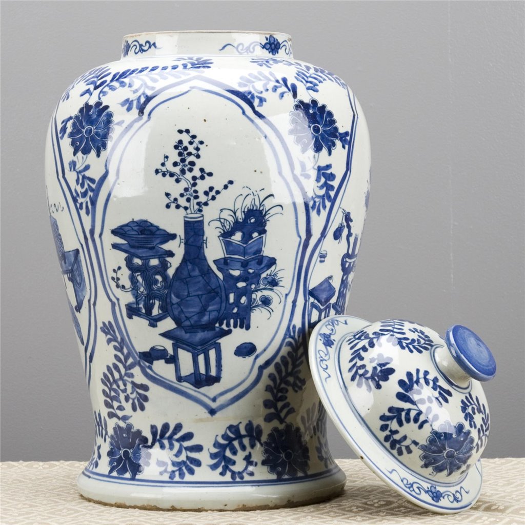 Danny’s Fine Porcelain – Classic Blue & White Lidded Jar (10.5” x 10.5” x 18”H)